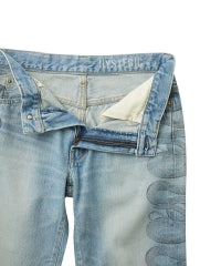Snake Loop 8 Length Crushed Denim Pants