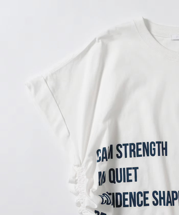 Organic Cotton Shirring Logo T-Shirt