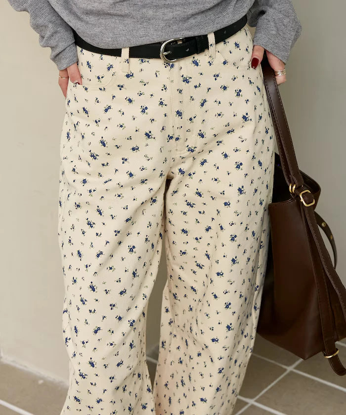 Floral Print Curved Pants Limited Edition
