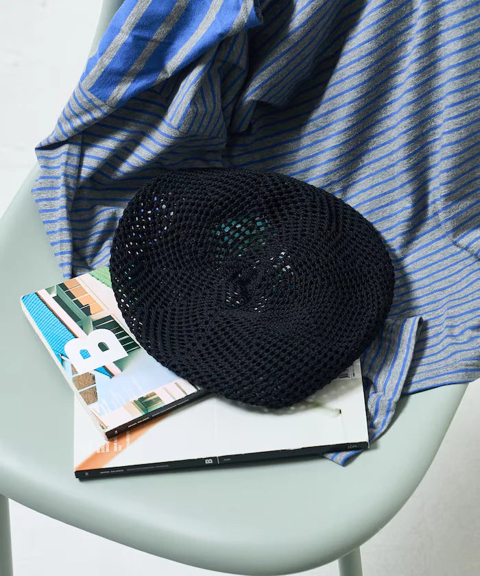 Lace-knit beret