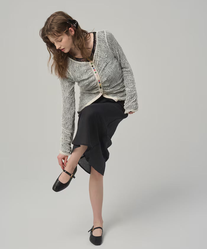 Many Button Lace Shirring Cardigan (Released on February 12 at 12:00)