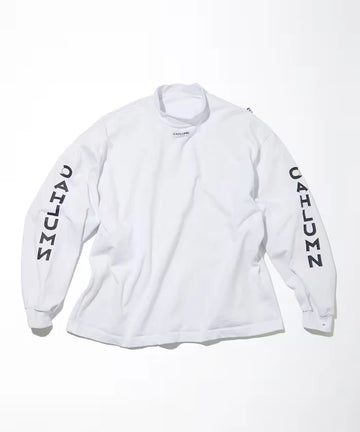 Heavy weight Jersey Mock Neck L/S Print Tee