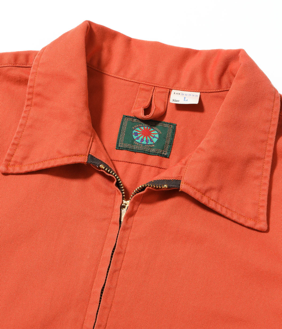 MODUCT COTTON TWILL SCRAB SHIRT with STENCIL PRINT AGING MODEL