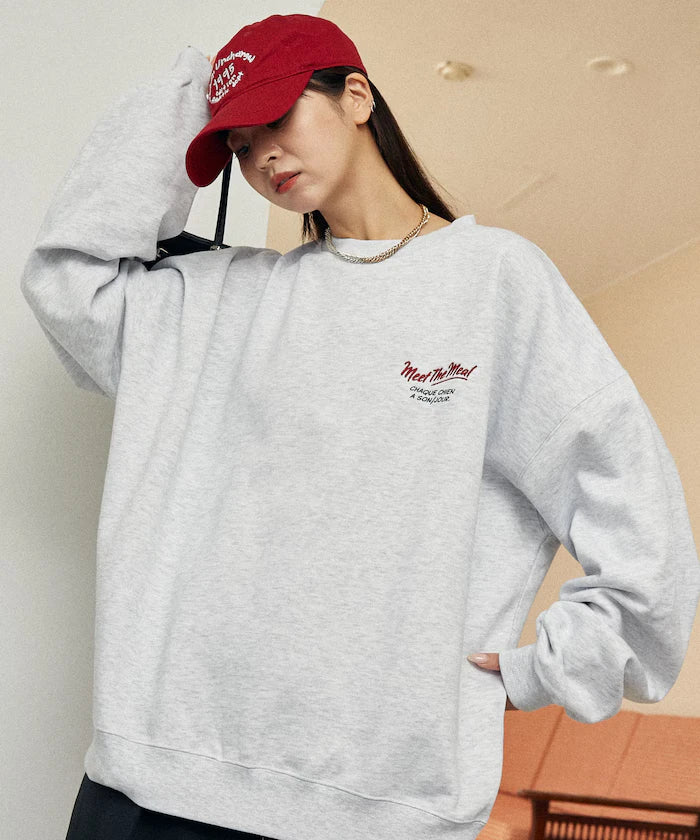Sagara Embroidery French Bulldog Fleece-Lined Sweatshirt Limited Edition