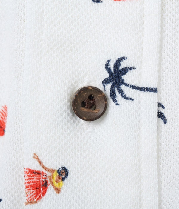COOLMAX® PULLOVER BUTTON DOWN SHIRT “HULA & PALM TREE”