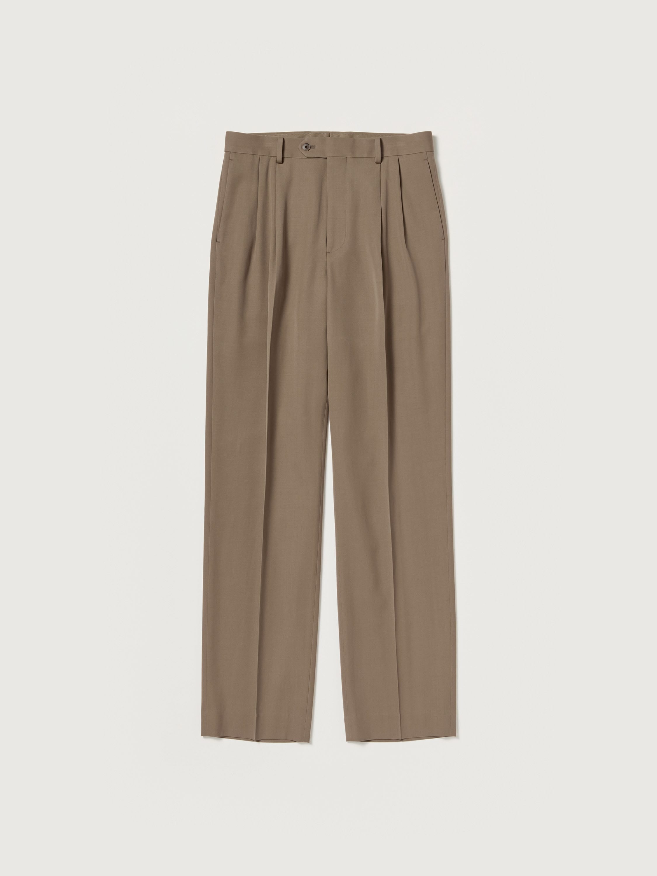 LIGHT WOOL MAX GABARDINE TWO-TUCK SLACKS