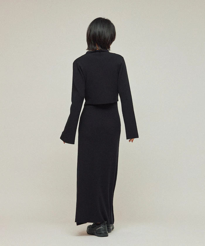 Functional Fabric Silk Blend Knit Ensemble Dress / Anti-Pill / Machine Washable