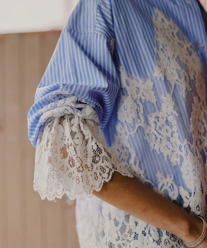Lace Docking Stripe Shirt