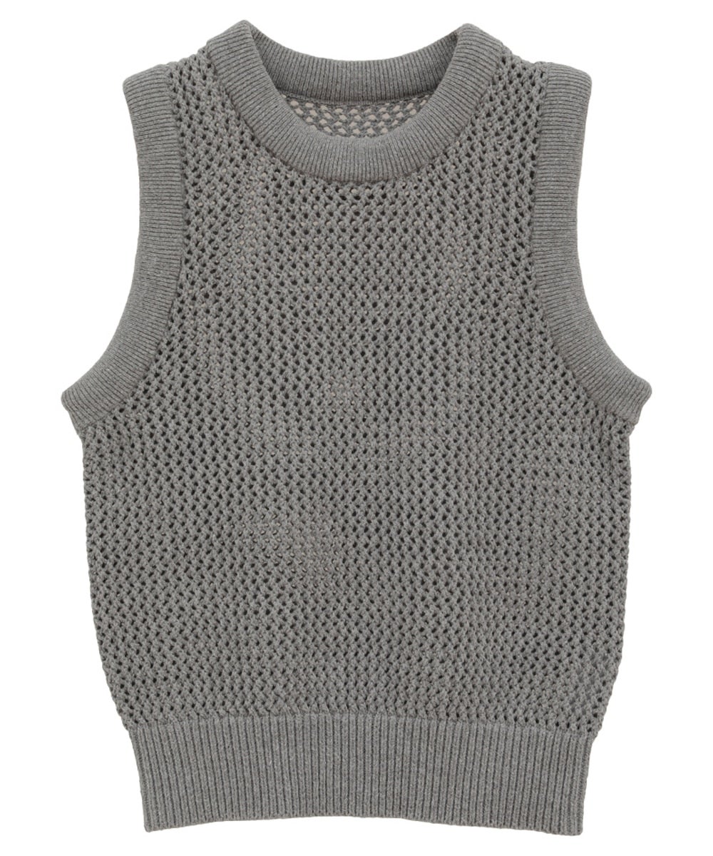 3D RIB MESH KNIT TOPS