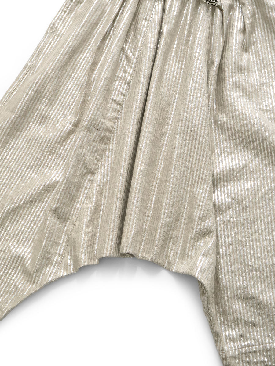 Linen Glitter Fleece Stripe Sarouel...