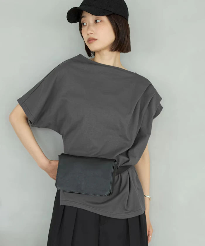 Organic Cotton Asymmetrical Draped Top