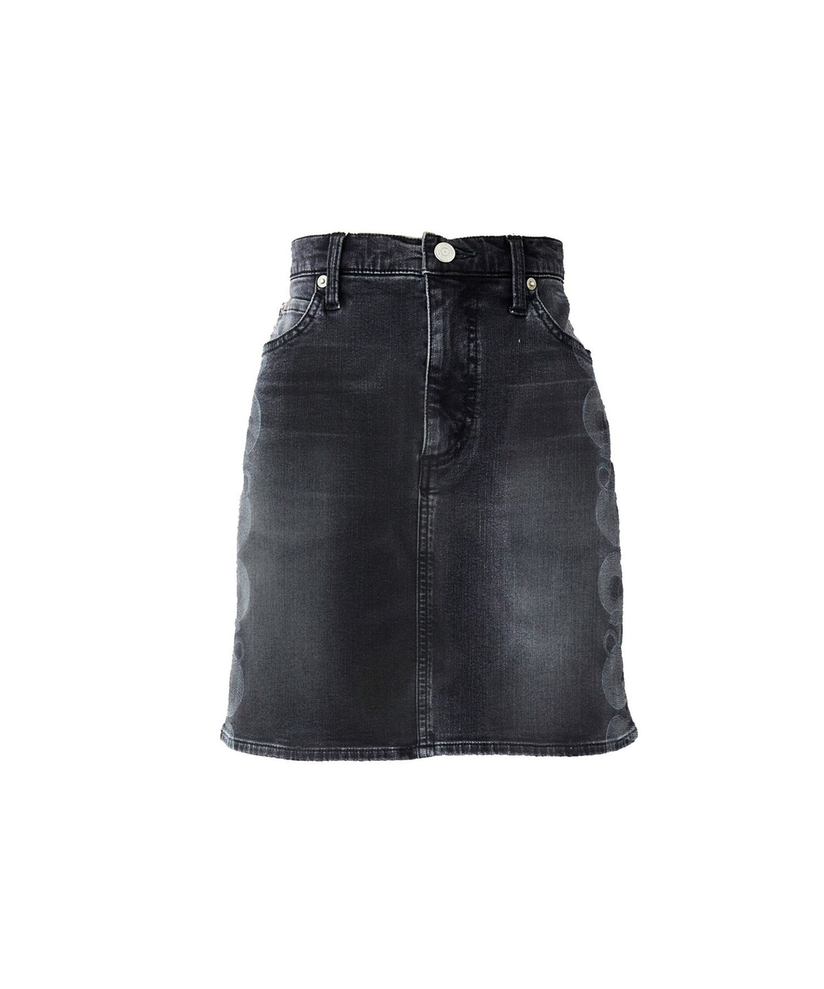 Snake Loop Tight Denim Skirt