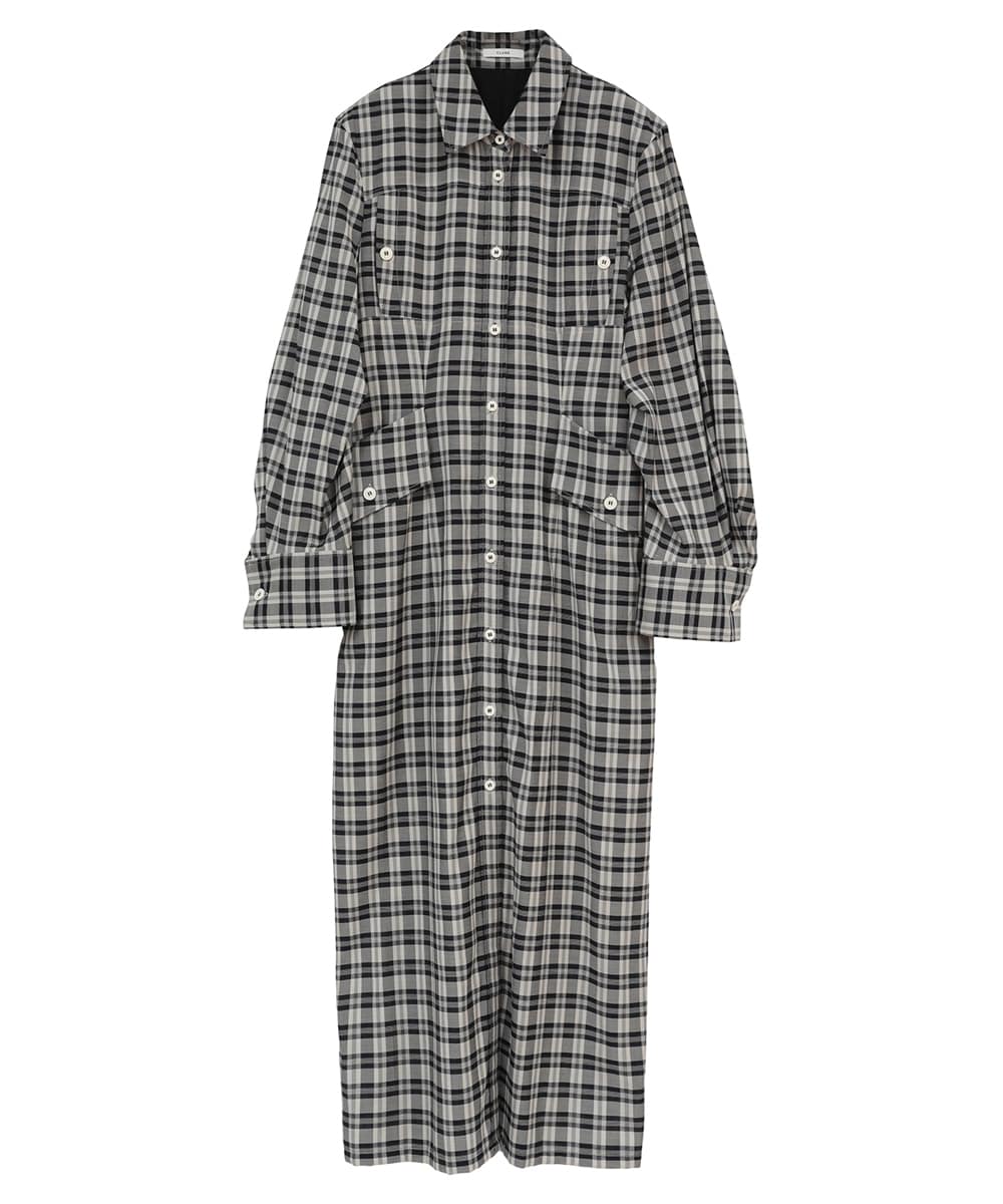 UP POCKET CHECK SHIRT ONEPIECE