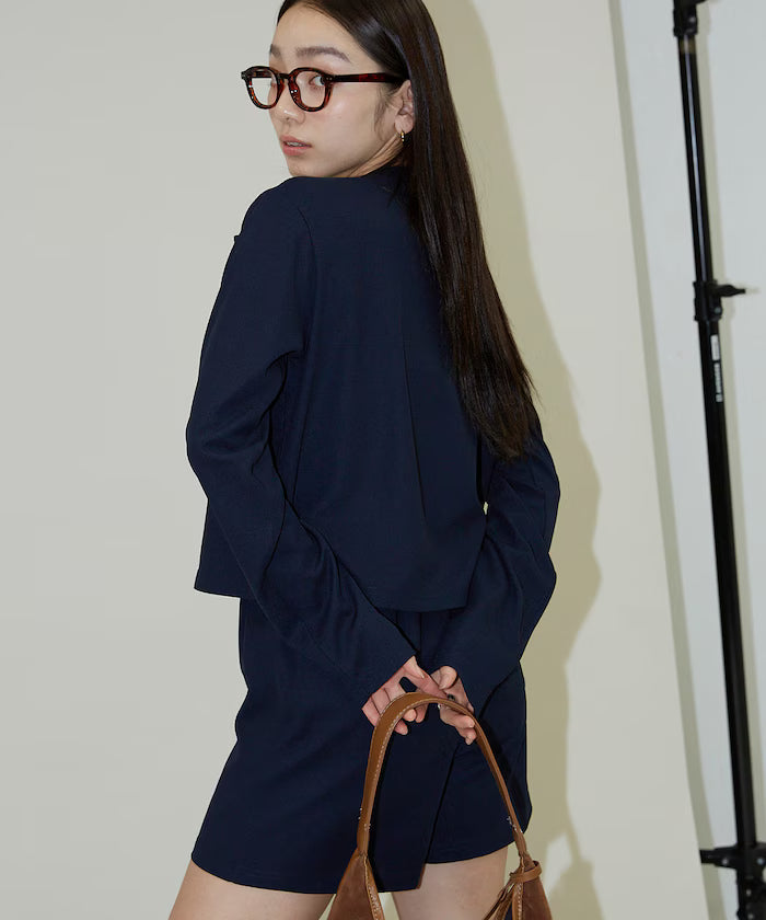 Frill Design Cardigan Short Pants Set Up Limited Release