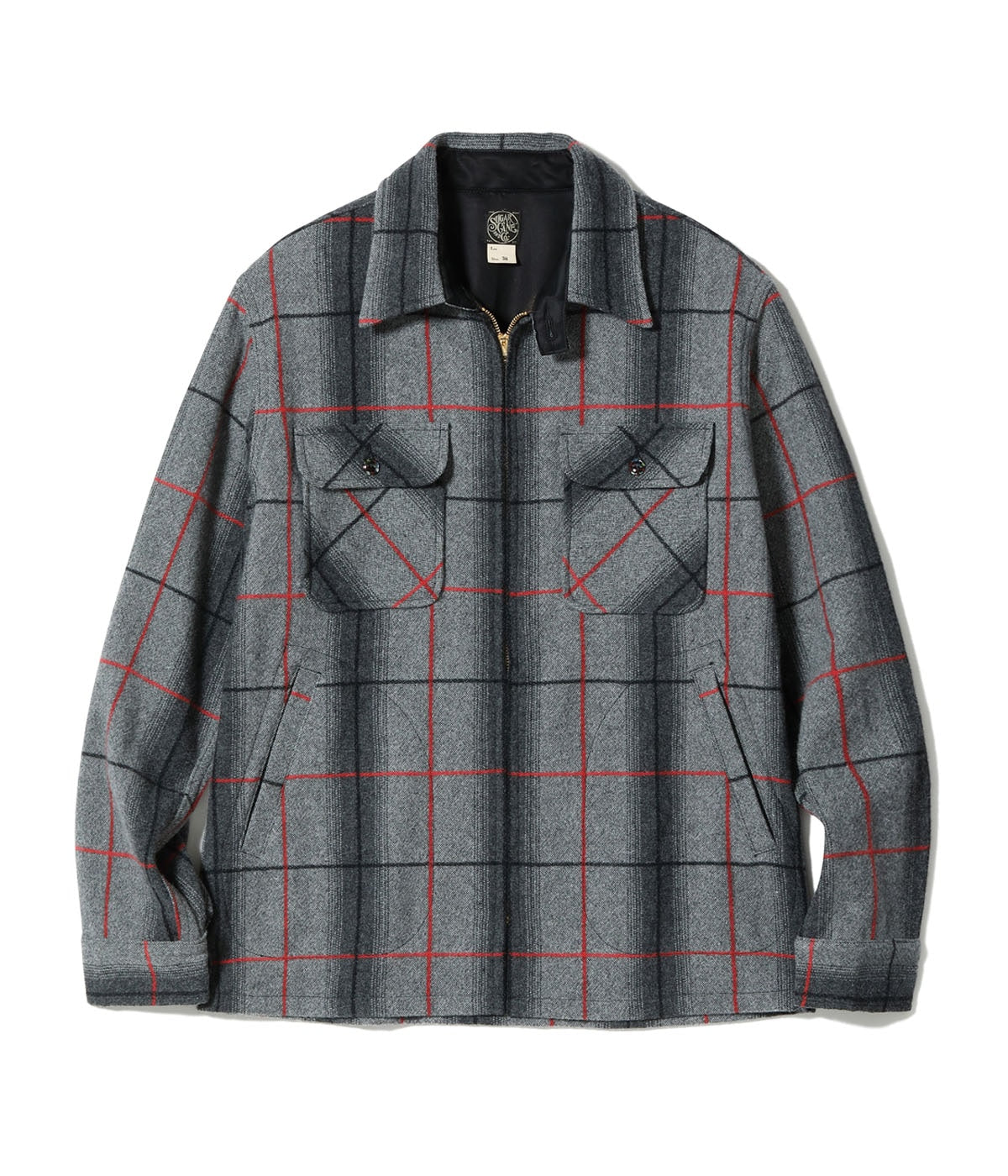 FICTION ROMANCE 7.75oz. WOOL RED PANE ZIP SHIRT