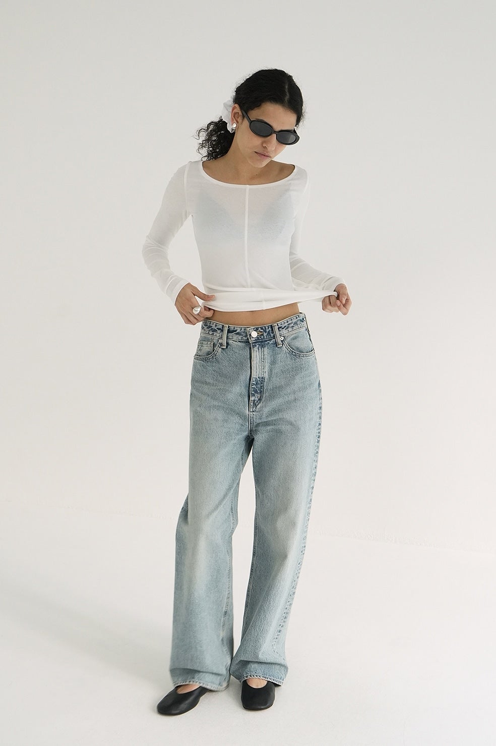 DEEP NECK LADY TOPS