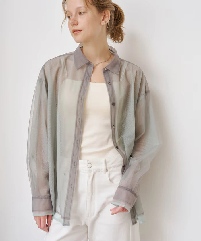 Tulle Layered Bicolor Shirt [Limited Edition]