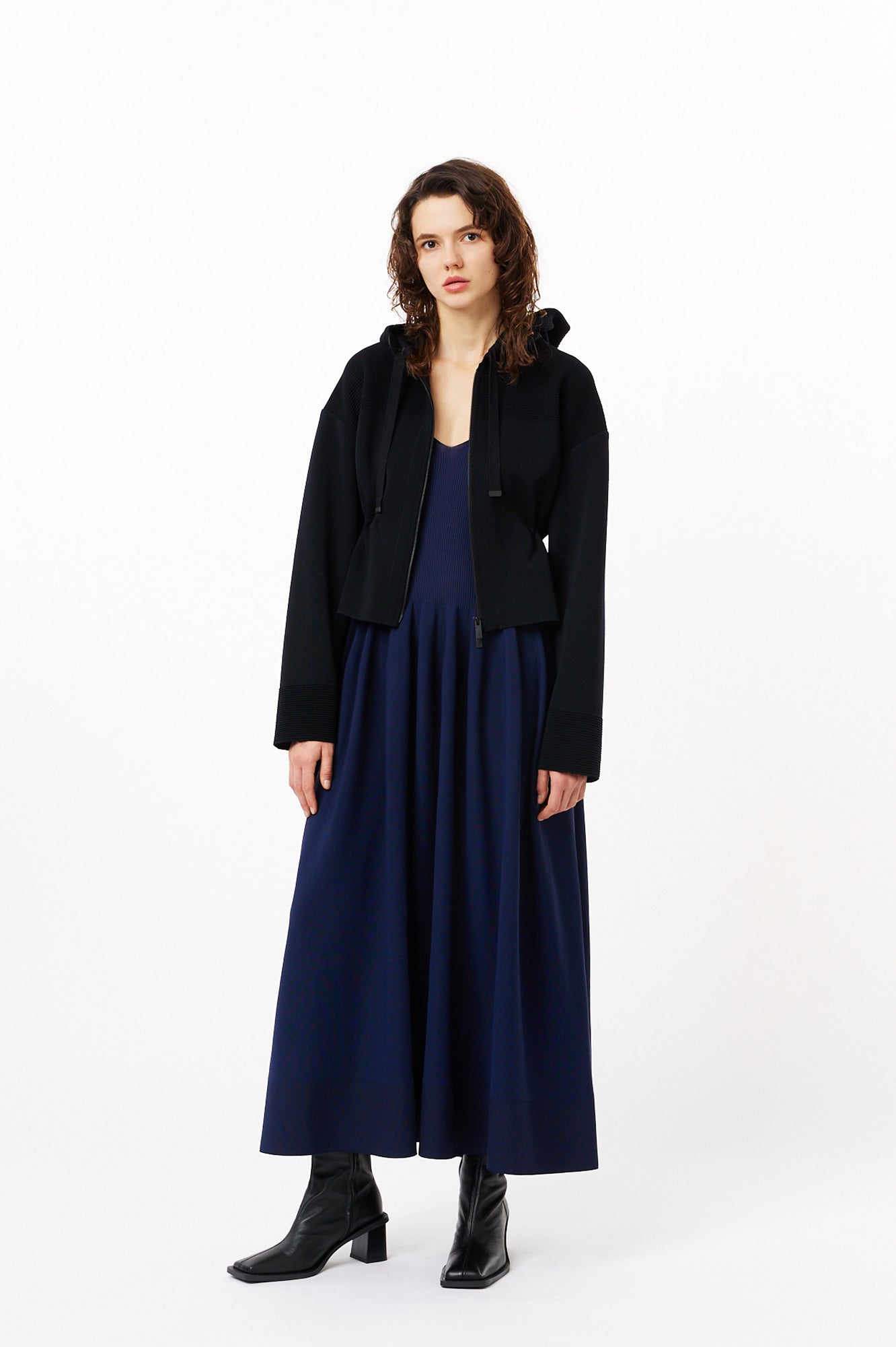 TW MILAN RIB CROPPED HOODIE