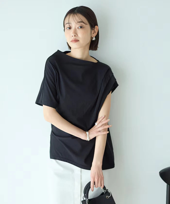 Organic Cotton Asymmetrical Draped Top