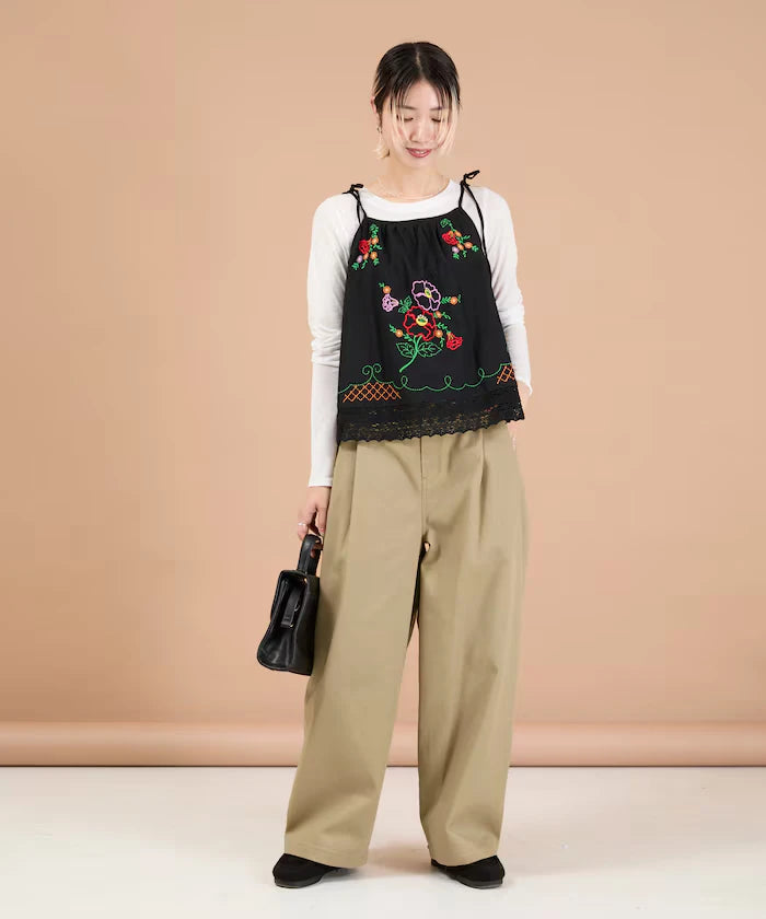 India Shoulder Ribbon Embroidered Remake Style Camisole