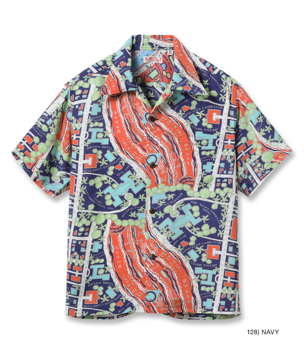 RAYON HAWAIIAN SHIRT “WAIKIKI MAP”