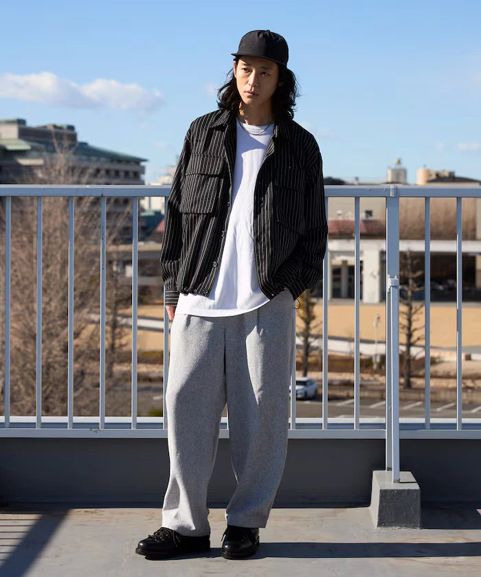 Stripe Shirt Blouson / Setup Compatible / Layer / Relaxed Fit