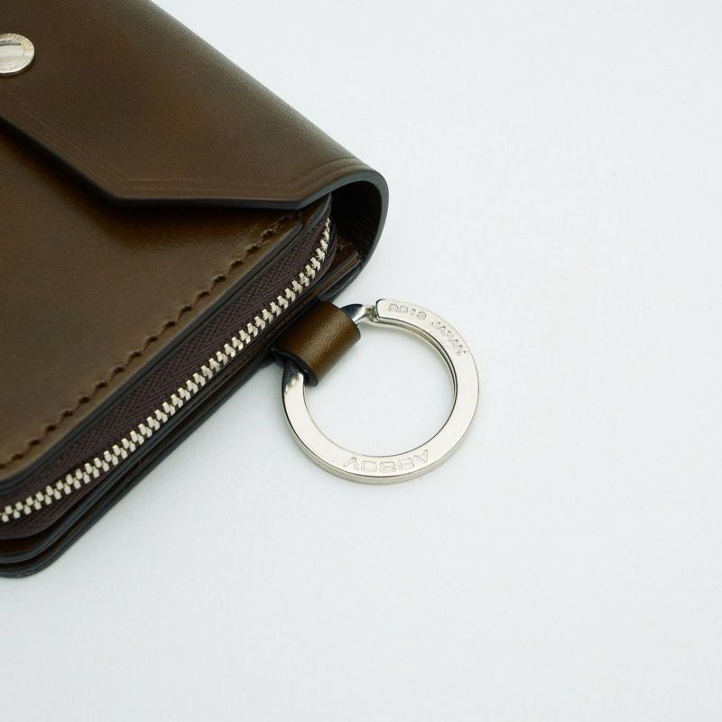 OILED ANTIQUE LEATHER SHORT WALLET/CAMEL