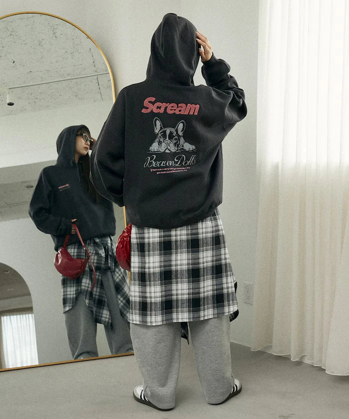 Sagara Embroidery French Bulldog Fleece-Lined Hoodie Limited Edition