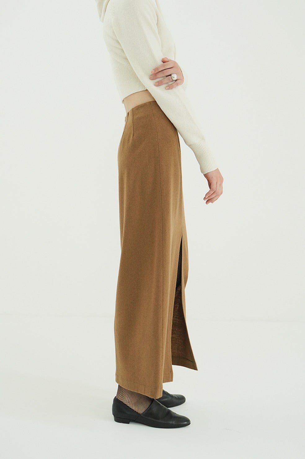 TEXTURE SLIT SKIRT