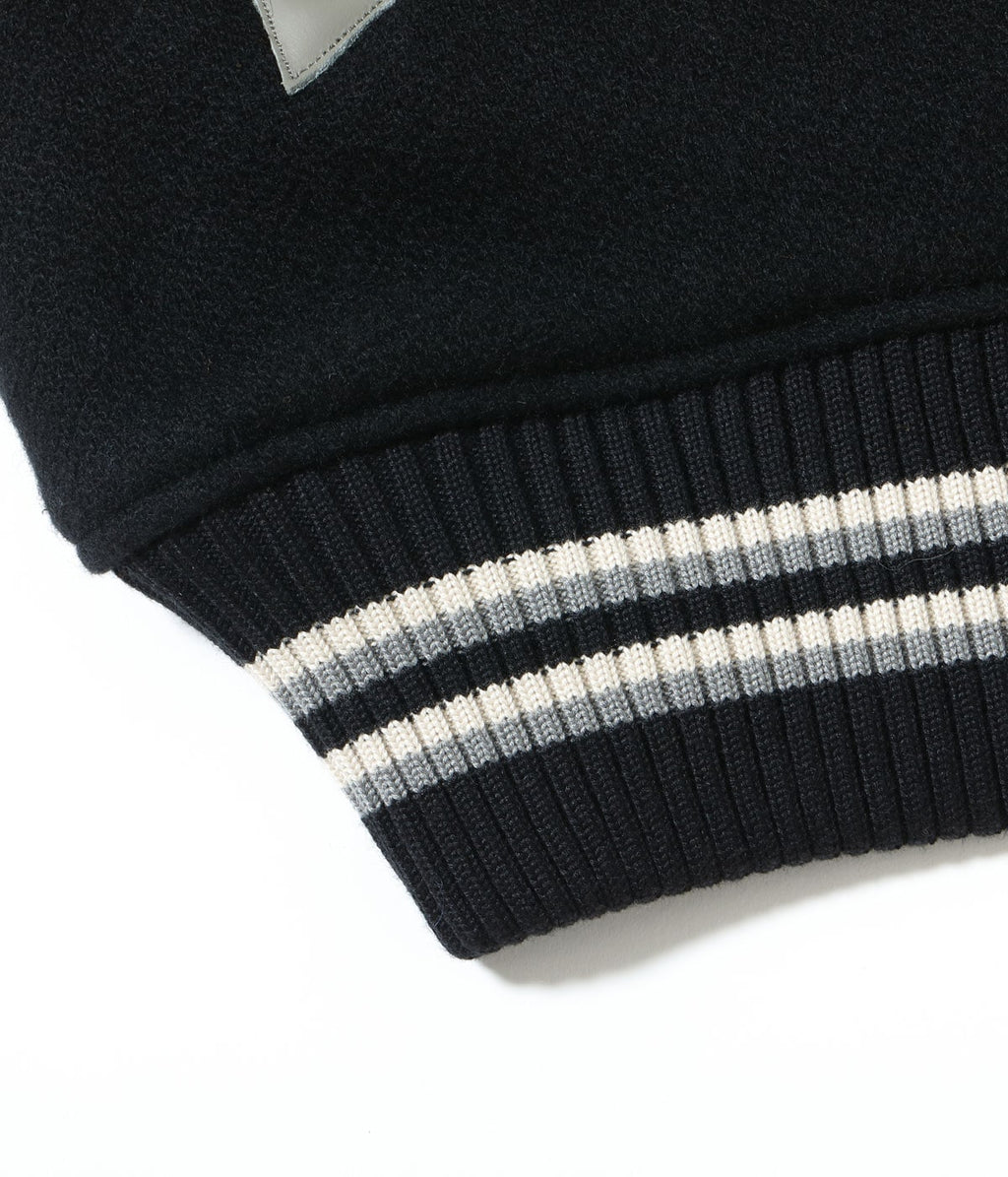 30oz. WOOL MELTON AWARD JACKET “BULLDOGS” (BLACK)