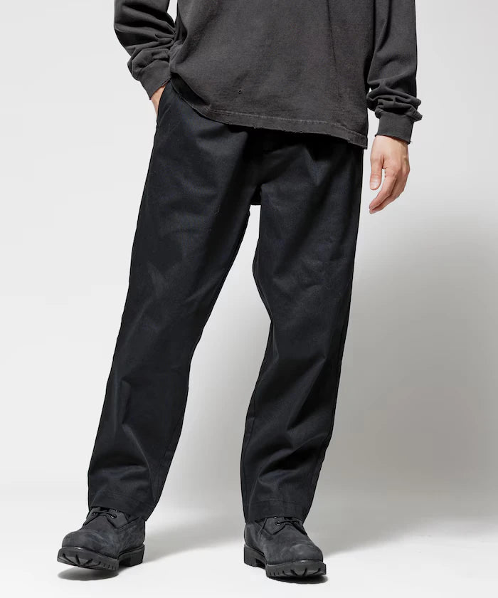 Wide Silhouette Drawstring Chino Pants / Tapered Silhouette Easy Chino Pants