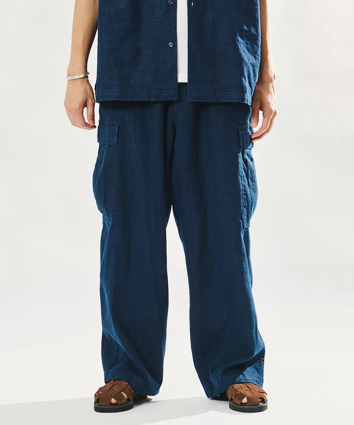 LINEN COTTON EASY CARGO PANTS 【Compatible with Set-Up】