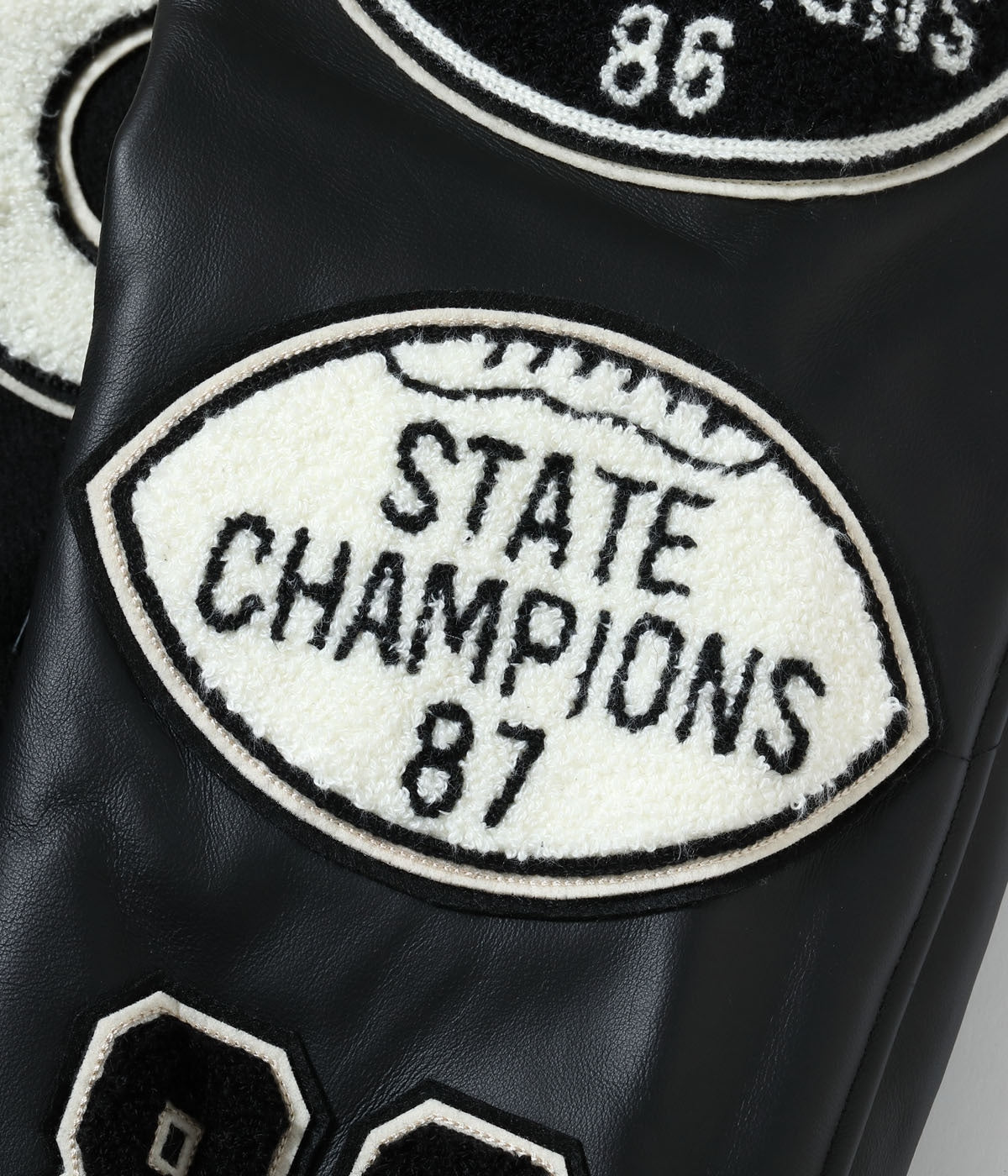 30oz. WOOL MELTON AWARD JACKET “BLUE PECKERS” (BLACK)