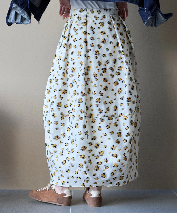 Flower Sheer Jacquard Cocoon Skirt