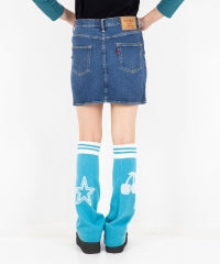 Snake Loop Tight Denim Skirt