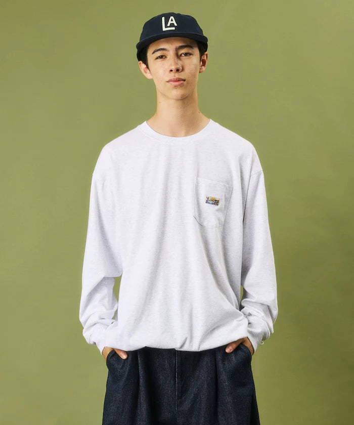 FREAK'S STORE for BEACH & FES Relax Fit One Point Logo Spindle Long Sleeve T-Shirt