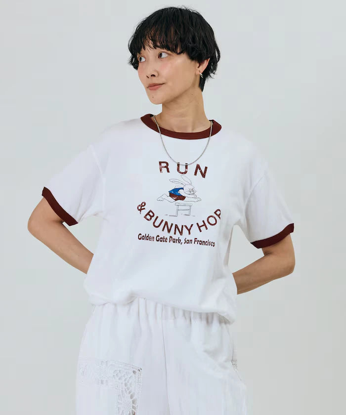 Vintage-Like Used Essence Print T-Shirt