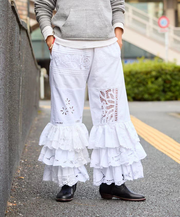 vintage lace tablecloth remake easy pants