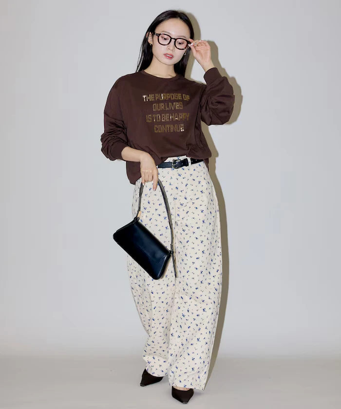 Floral Print Curved Pants Limited Edition
