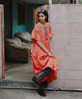 India Colored Smocked Balloon Dress