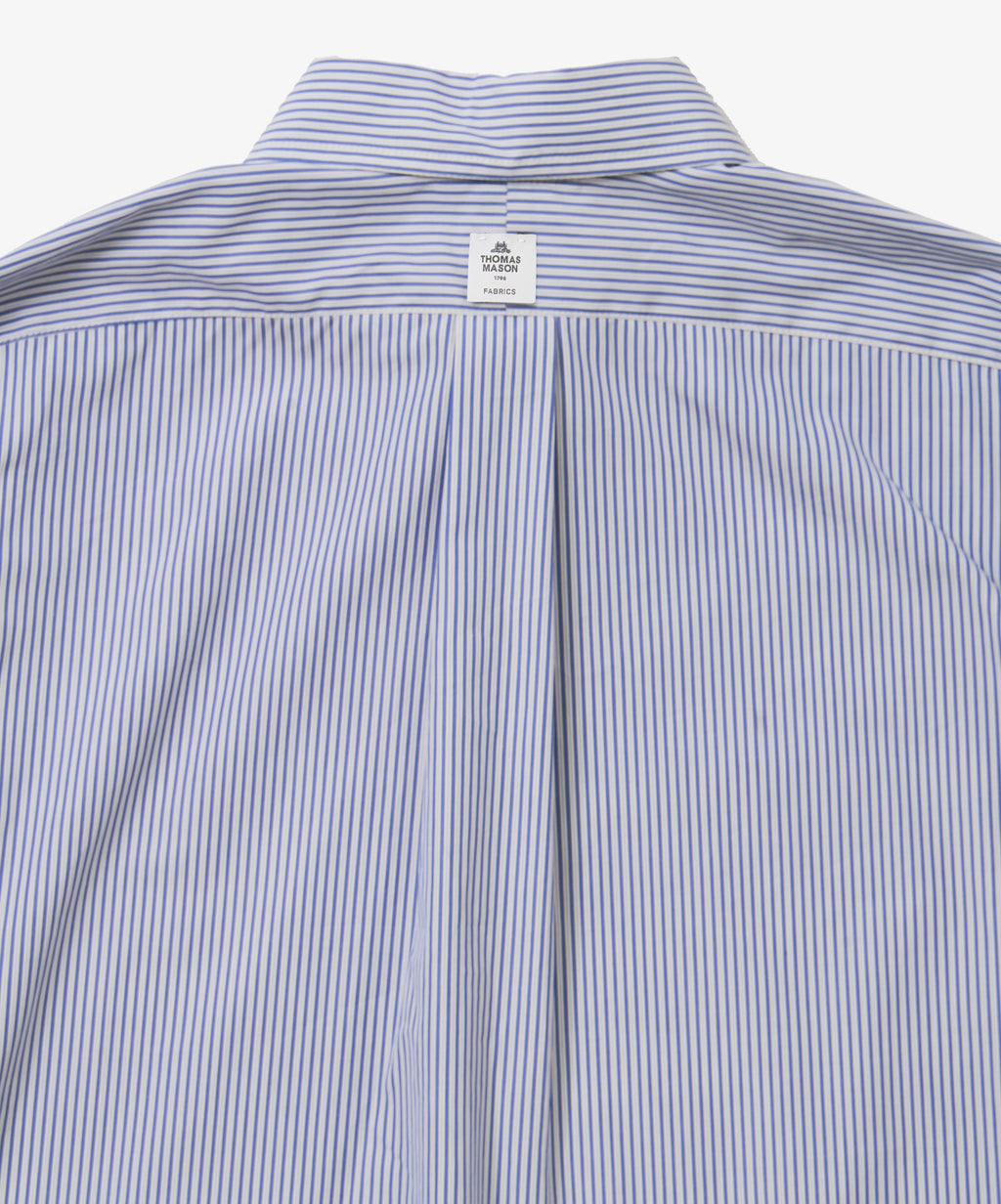 wide shirt with pocket thomas mason stripe long