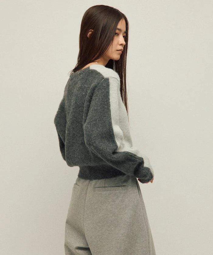 Alpaca Blend Bicolor Knit Pullover