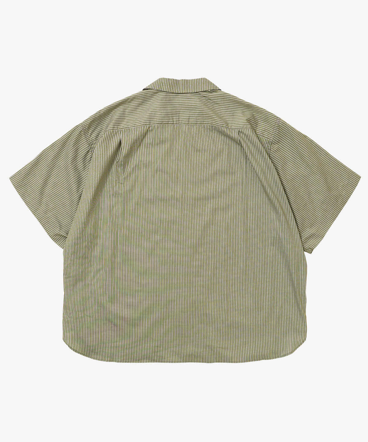 re-engineered overshirt short sleeve deadstock green stripe