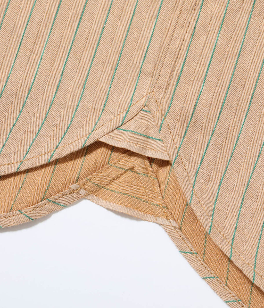 COKE STRIPE WORK SHIRT with CHAIN EMBROIDERED