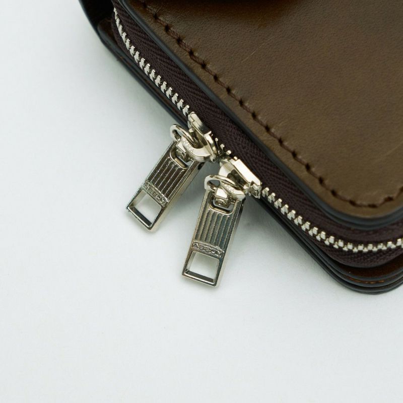 OILED ANTIQUE LEATHER SHORT WALLET/CHOCO