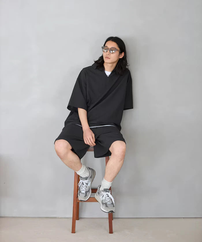 Functional Fabric Pullover Short Sleeve Shirt Set 3-piece Set / Washable / UV Cut / Quick Dry / Cool Touch