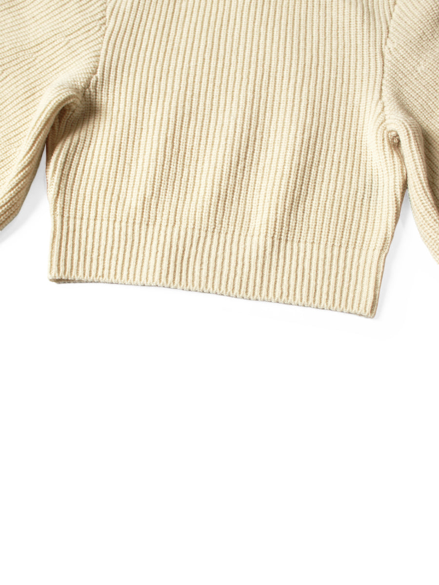 5G Wool Ribbed Bell Sleeve Sweater