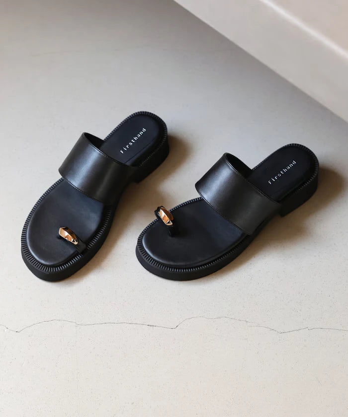 Metal Accent Thumb Loop Sandal