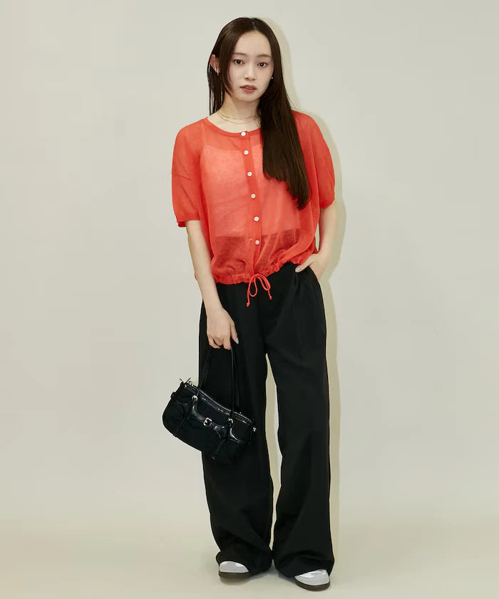 Washable Linen Hem Cord Summer Knit Cardigan Limited Edition