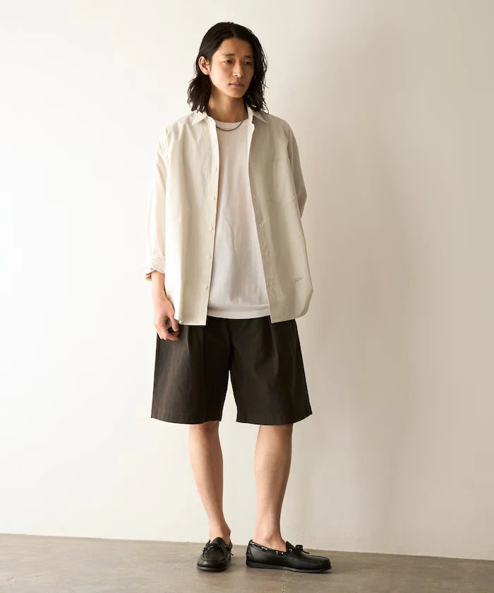 Nuance Color Oversized Regular Collar Long Sleeve Shirt